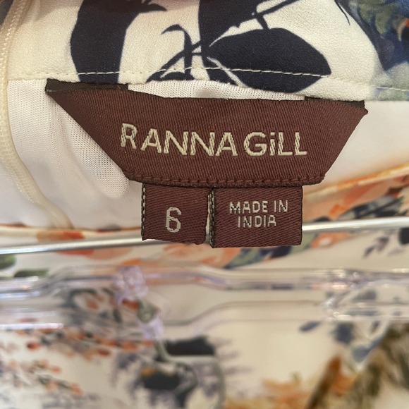 Anthropologie Ranna Gill Floral Gardin Botanical Skirt Lace Trim Handkerchief 6 - Picture 4 of 7